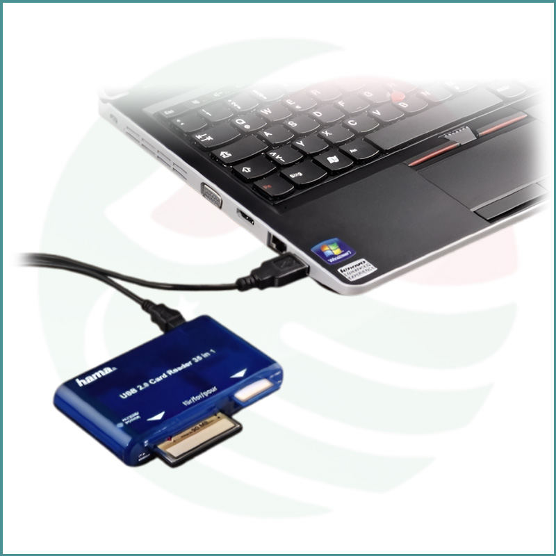 Hama 35‑in‑1 USB 2.0 Multi Card Reader | SD/microSD/CompactFlash/MS & MS Duo | Blue - Image 3
