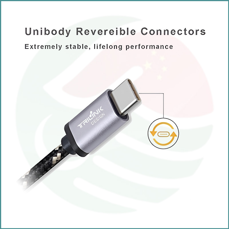 TriLink USB to Type‑C Cable | 1m | 480Mbps | Braided - Image 3