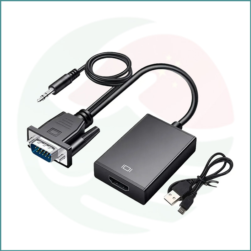 VGA to HDMI 1080P Adapter | With 3.5mm Audio Output | Plug & Play Converter