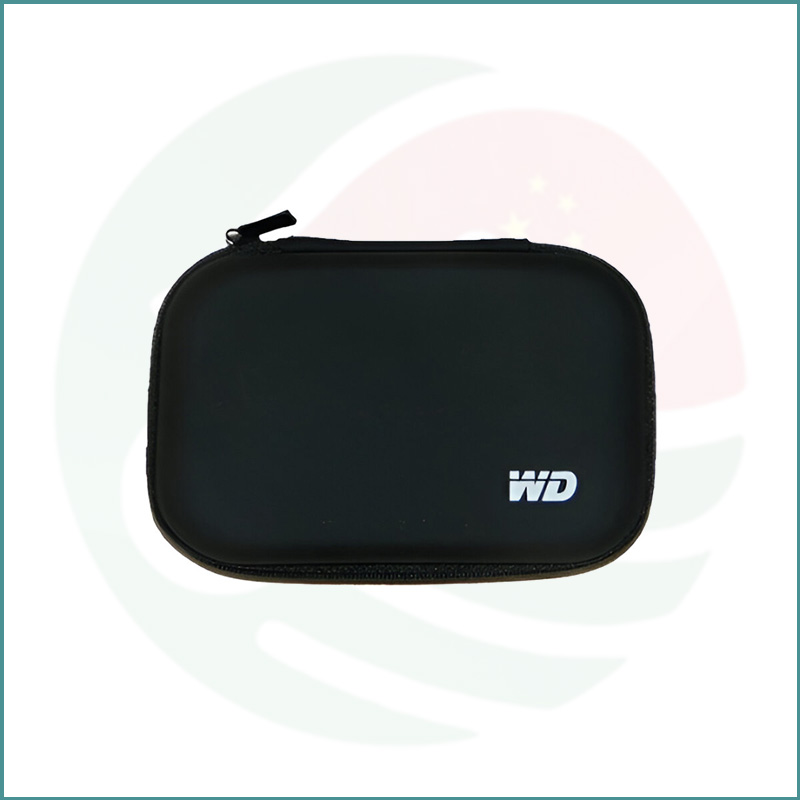 WD External Hard Drive Protective Pouch | Shockproof PU Zipper Case with Accessory Pocket for 2.5-Inch HDD & SSD – Black