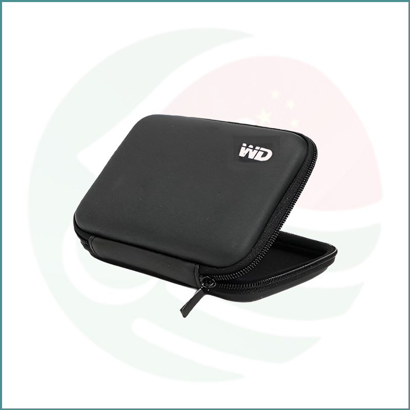 WD External Hard Drive Protective Pouch | Shockproof PU Zipper Case with Accessory Pocket for 2.5-Inch HDD & SSD – Black - Image 2