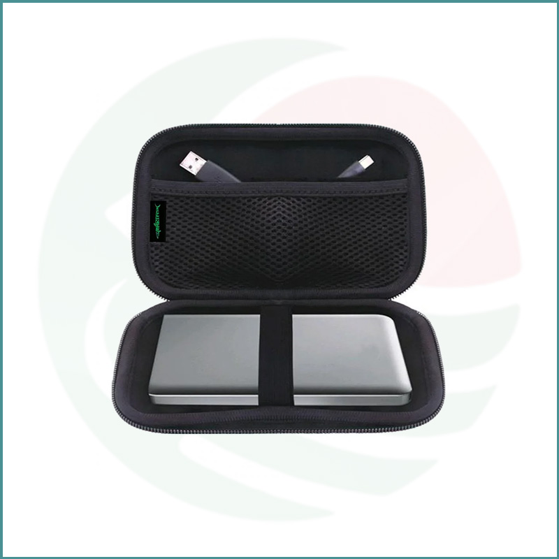 WD External Hard Drive Protective Pouch | Shockproof PU Zipper Case with Accessory Pocket for 2.5-Inch HDD & SSD – Black - Image 3