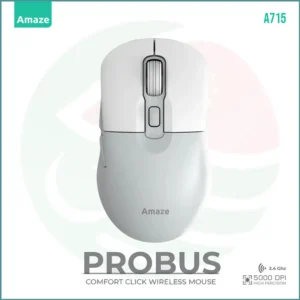 Amaze Probus Comfort Click Wireless Mouse A715 | Silent 6‑Button | Adjustable DPI up to 5000 | Ergonomic & Lightweight