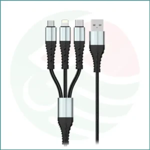Kujia 3‑in‑1 Braided Cable | Lightning + Type‑C + Micro‑USB | Rapid Charge & Sync