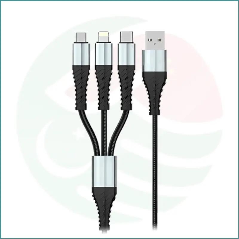 Kujia 3‑in‑1 Braided Cable | Lightning + Type‑C + Micro‑USB | Rapid Charge & Sync