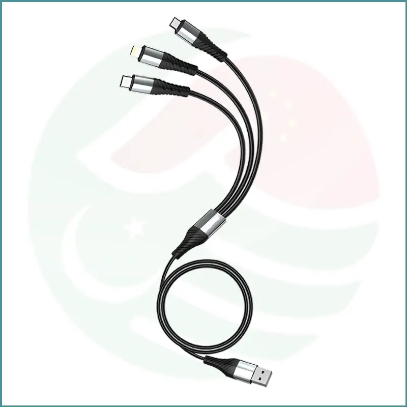 Kujia 3‑in‑1 Braided Cable | Lightning + Type‑C + Micro‑USB | Rapid Charge & Sync - Image 3