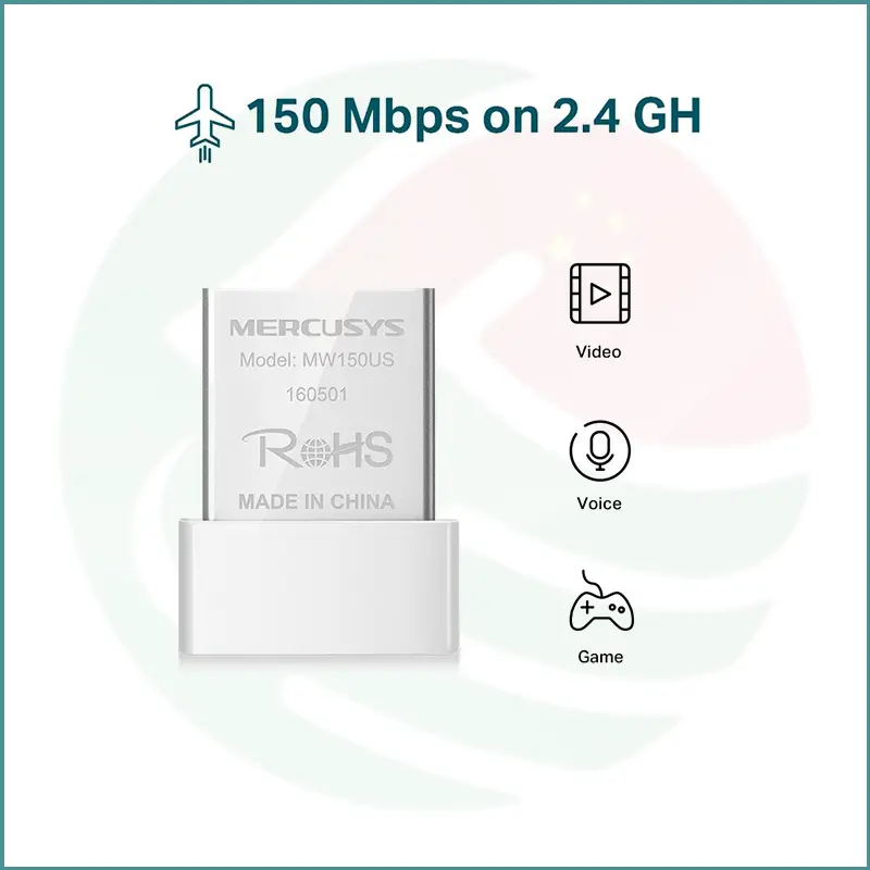 MERCUSYS Nano USB WiFi Dongle | 150Mbps | Compact USB 2.0 Adapter - Image 2