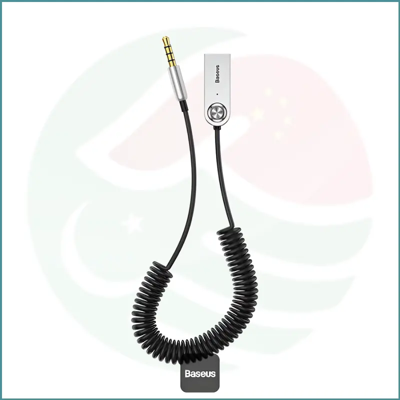 Baseus BA01 USB Bluetooth Aux Adapter | Wireless Audio Receiver | Built‑in Mic | Black