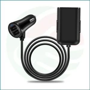 Car Charger Model: C80 | 48W 9.6A Max | 4‑Port USB Car Charger | 1.8m Cable