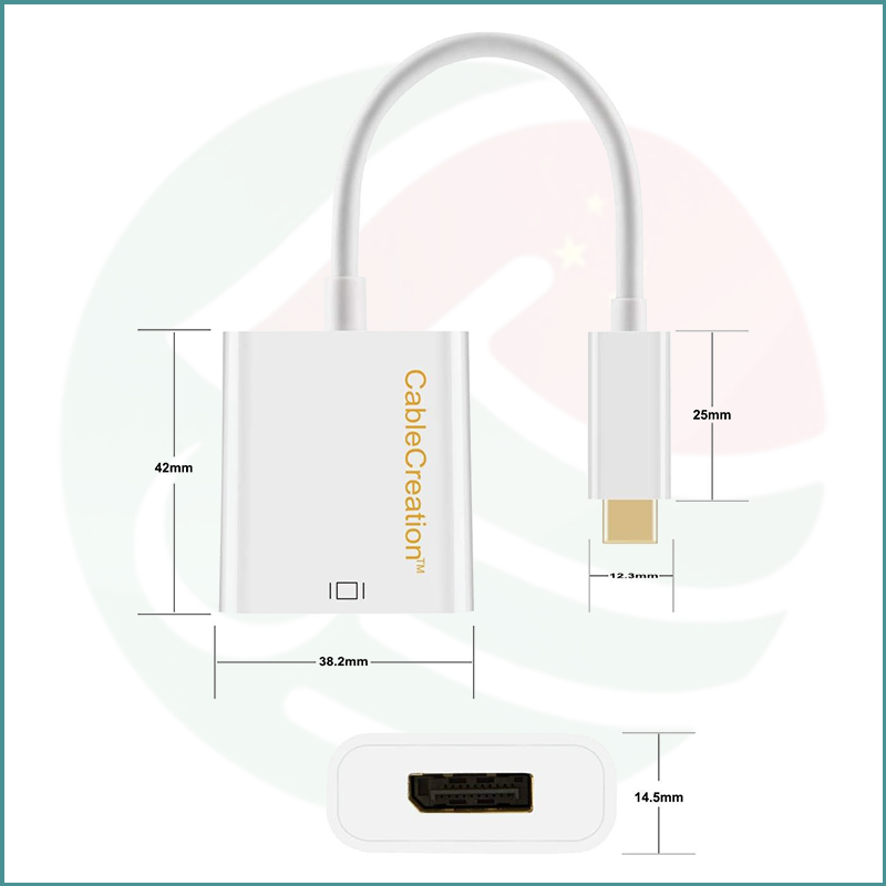 CableCreation Type‑C to DisplayPort (DP) Adapter | 4K@60Hz | Thunderbolt 3/DP Alt Mode | White - Image 2