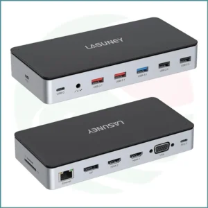 Lasuney 15‑in‑1 USB‑C Docking Station | 4K Triple Display | Mac & Windows Compatible
