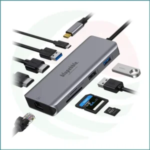blupebble 9‑in‑1 USB‑C Hub | Dual HDMI 4K@60Hz | PD Charging | Ethernet | SD/TF