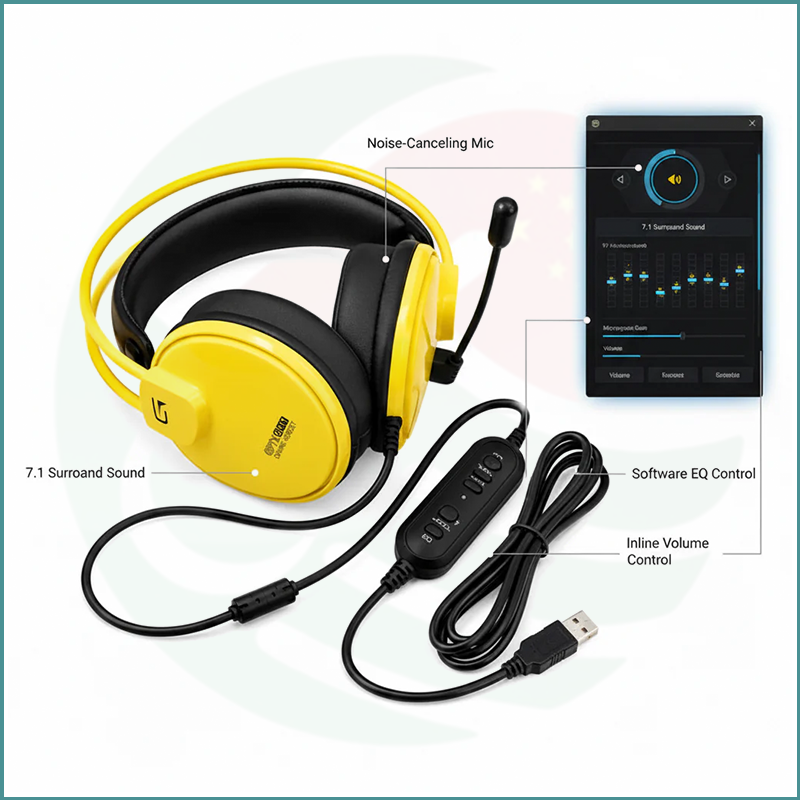 GPTX GH11 Gaming Headset | USB 7.1 Surround | Digital EQ | RGB - Image 4