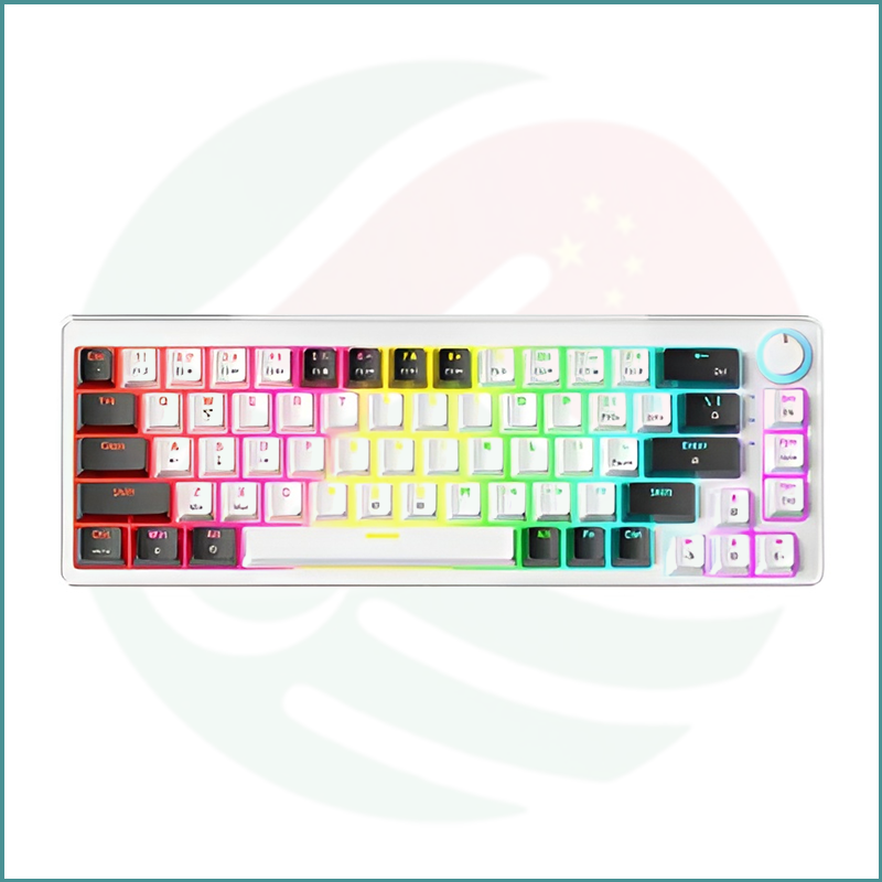 CyberLynx AG68 | Wired Mechanical Gaming Keyboard | Hot-Swappable Silver Speed Switches | Control Knob